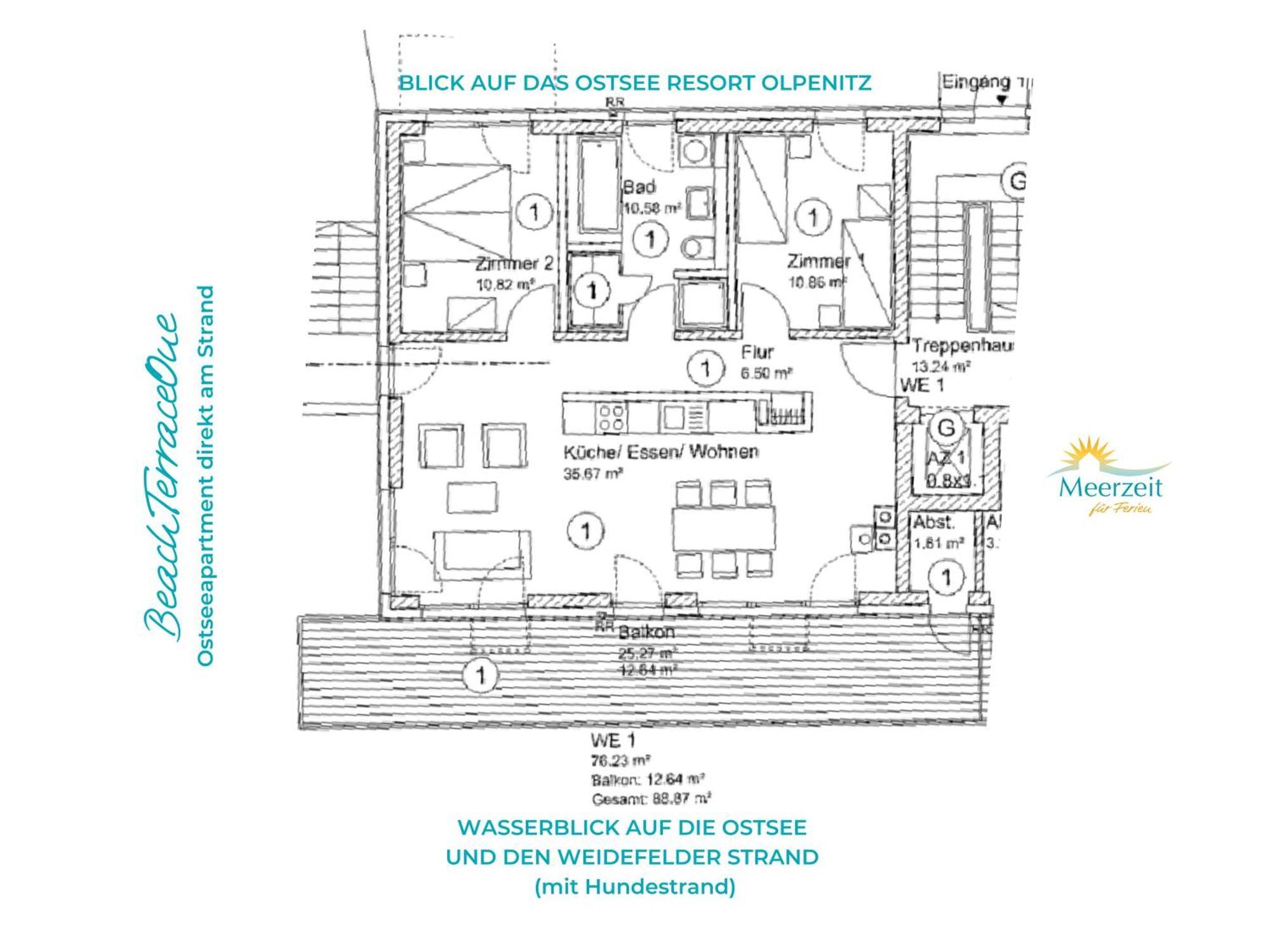 Beachterraceone - Eg, Meerblick, Terrasse, Kamin, Sauna Apartment Olpenitz