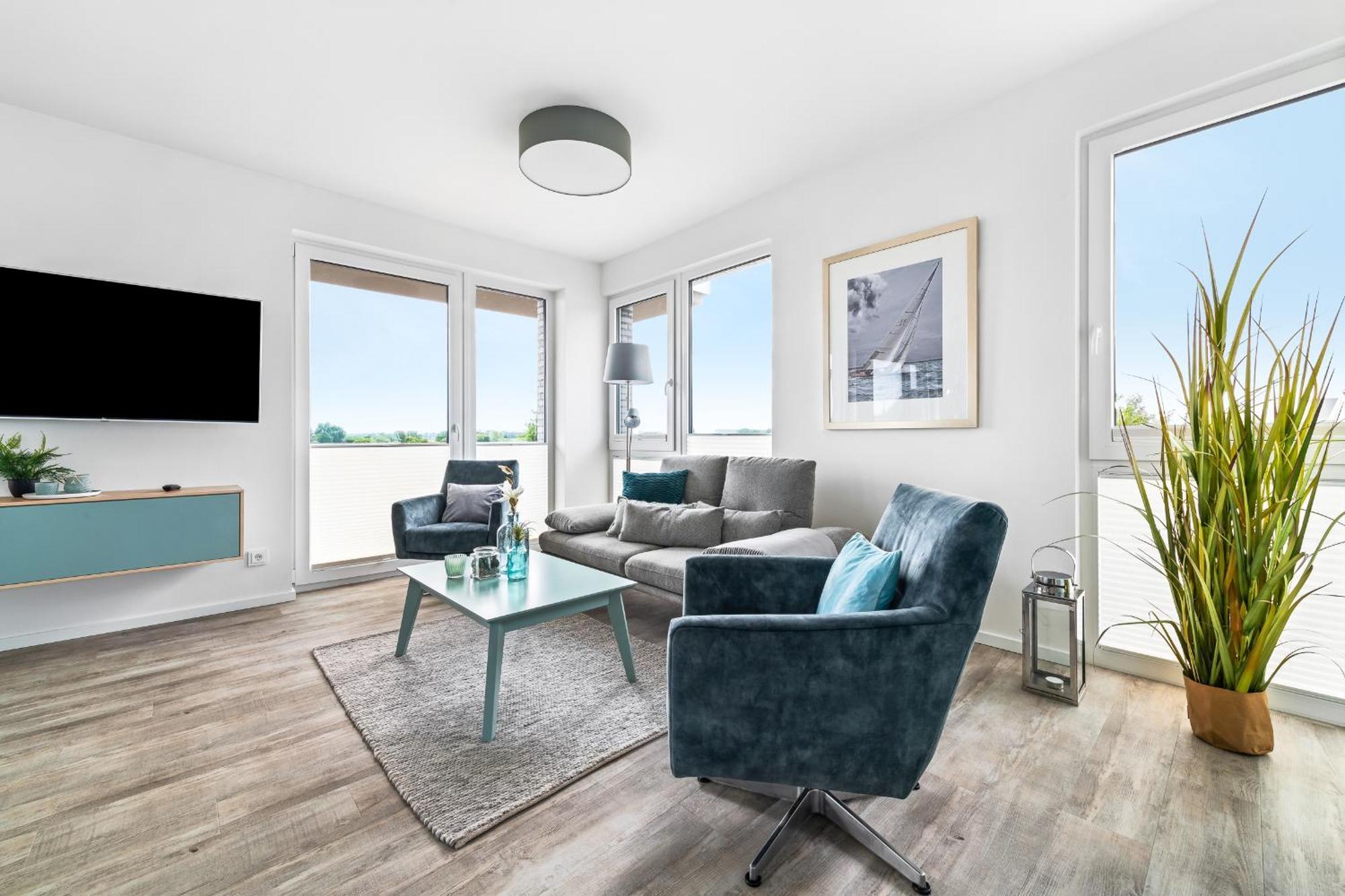 Beachterraceone - Eg, Meerblick, Terrasse, Kamin, Sauna Apartment Olpenitz